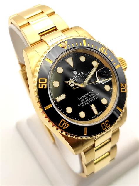 rolex submariner yellow gold replica|rolex submariner black dial price.